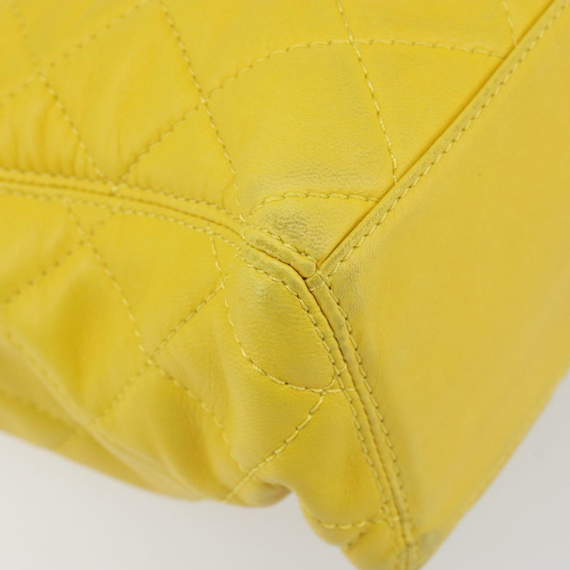 【日本直送】香奈兒 Matelasse 手袋,羊皮,黃色,CC 標誌,正品 BA8254-14