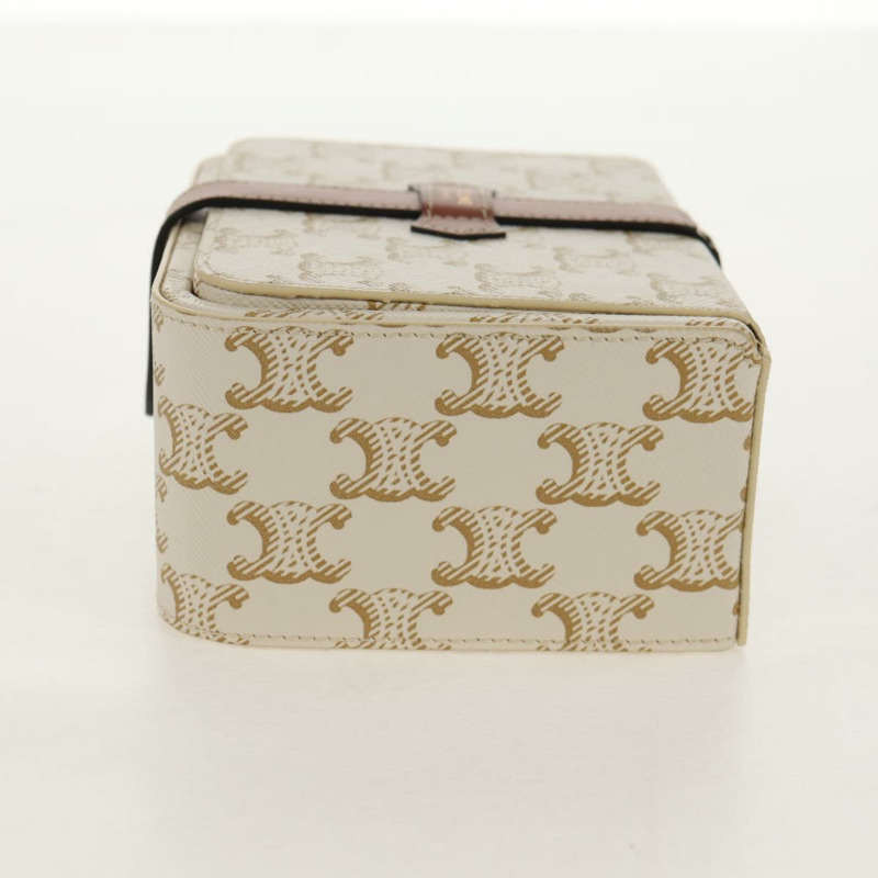 【日本直送】CELINE Triomphe 帆布大號珠寶盒 PVC 白色 4M0382DIU 正品 154934SM-2