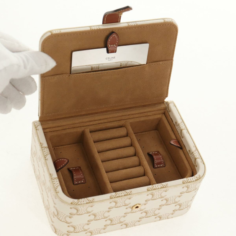 【日本直送】CELINE Triomphe 帆布大號珠寶盒 PVC 白色 4M0382DIU 正品 154934SM-8