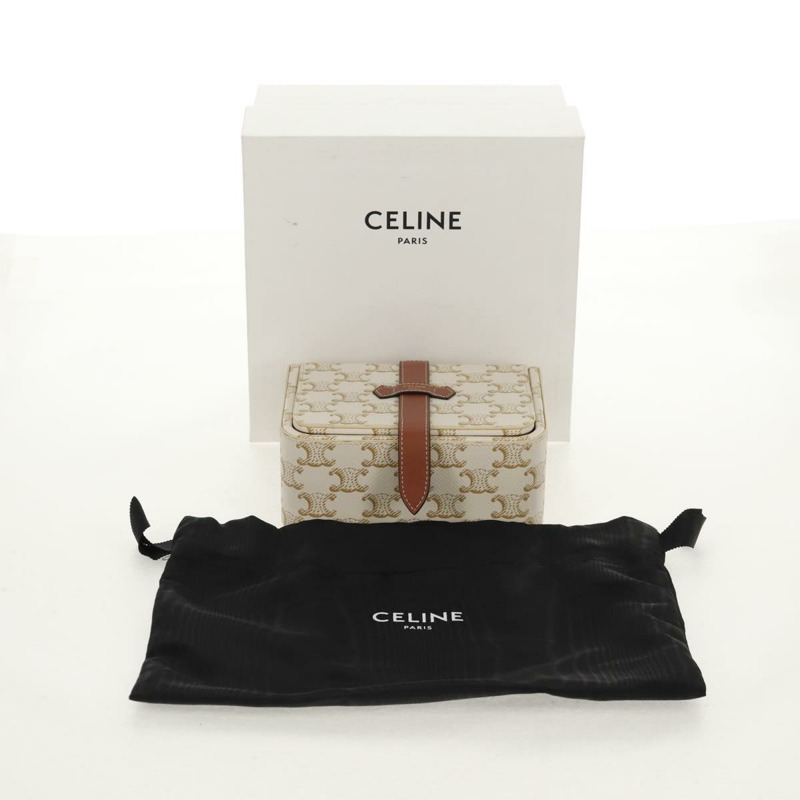 【日本直送】CELINE Triomphe 帆布大號珠寶盒 PVC 白色 4M0382DIU 正品 154934SM-11