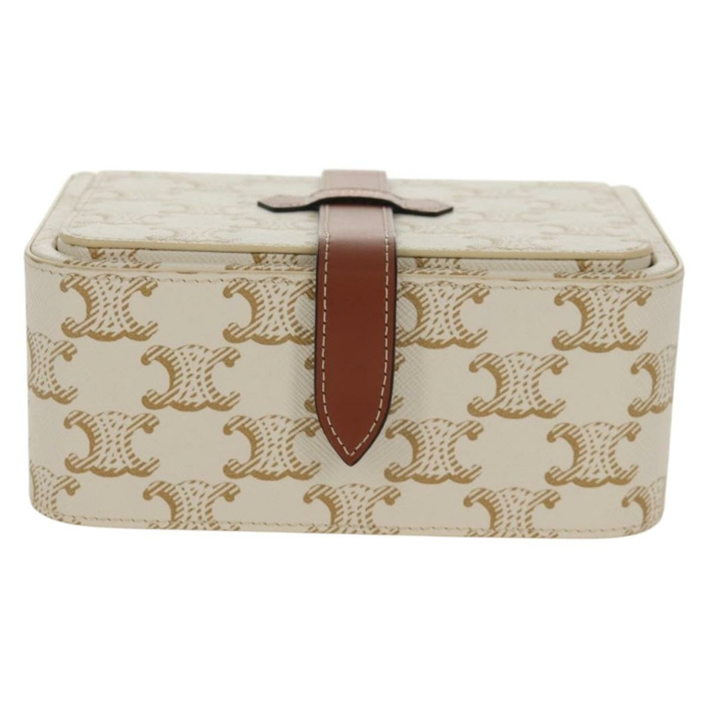 【日本直送】CELINE Triomphe 帆布大號珠寶盒 PVC 白色 4M0382DIU 正品 154934SM-12