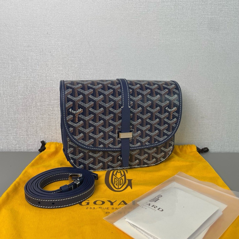 ✨Goyard 深藍色老花郵差包 99新有購證💙-2