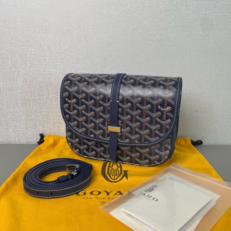 ✨Goyard 深藍色老花郵差包 99新有購證💙-3