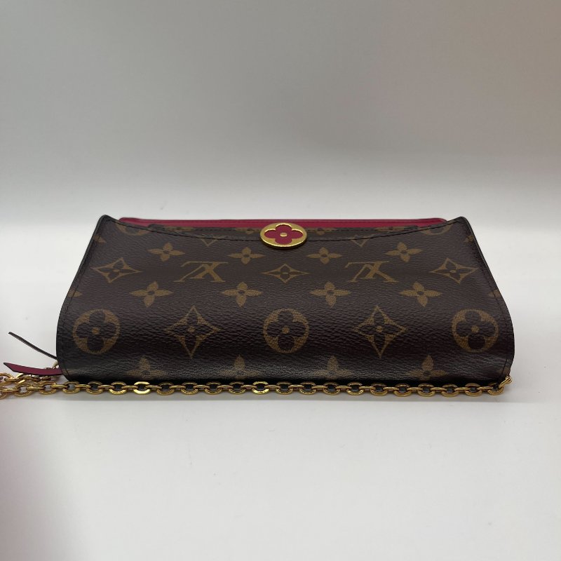 Louis Vuitton 路易威登 Flore 桃紅 金扣 老花 帆布鏈條 肩背包-2