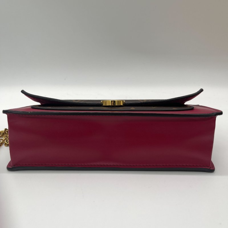 Louis Vuitton 路易威登 Flore 桃紅 金扣 老花 帆布鏈條 肩背包-6