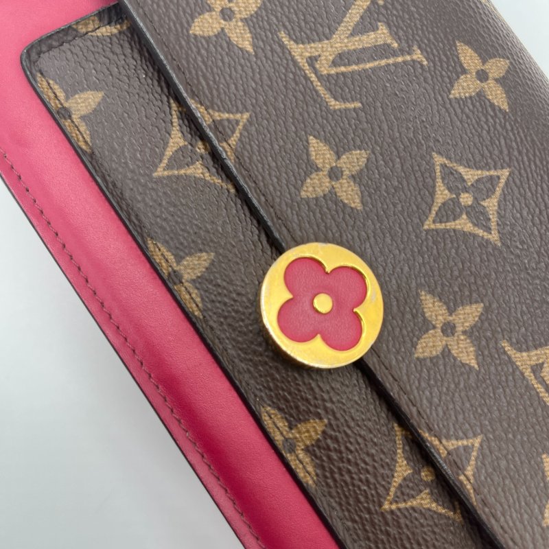Louis Vuitton 路易威登 Flore 桃紅 金扣 老花 帆布鏈條 肩背包-7
