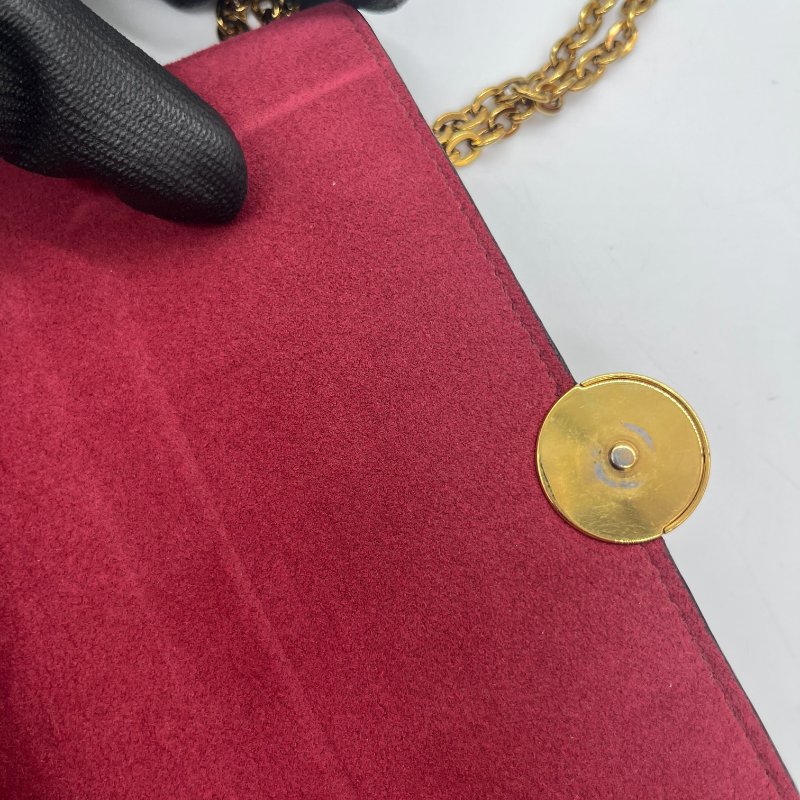 Louis Vuitton 路易威登 Flore 桃紅 金扣 老花 帆布鏈條 肩背包-10