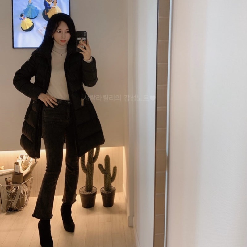 Moncler Accentewr 深灰色 立領拉鍊 腰釦 長版羽絨 羽絨外套 夾克 外套-3