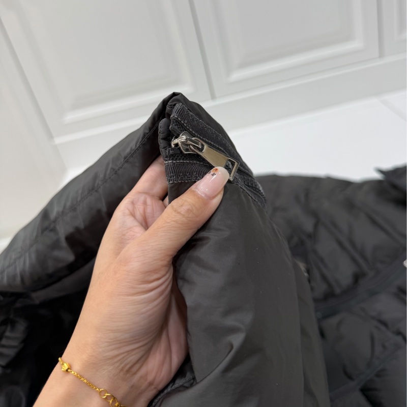 Moncler Accentewr 深灰色 立領拉鍊 腰釦 長版羽絨 羽絨外套 夾克 外套-15