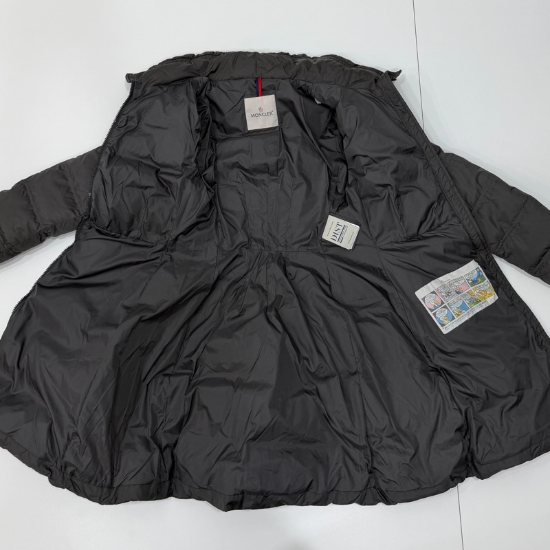 Moncler Accentewr 深灰色 立領拉鍊 腰釦 長版羽絨 羽絨外套 夾克 外套-20