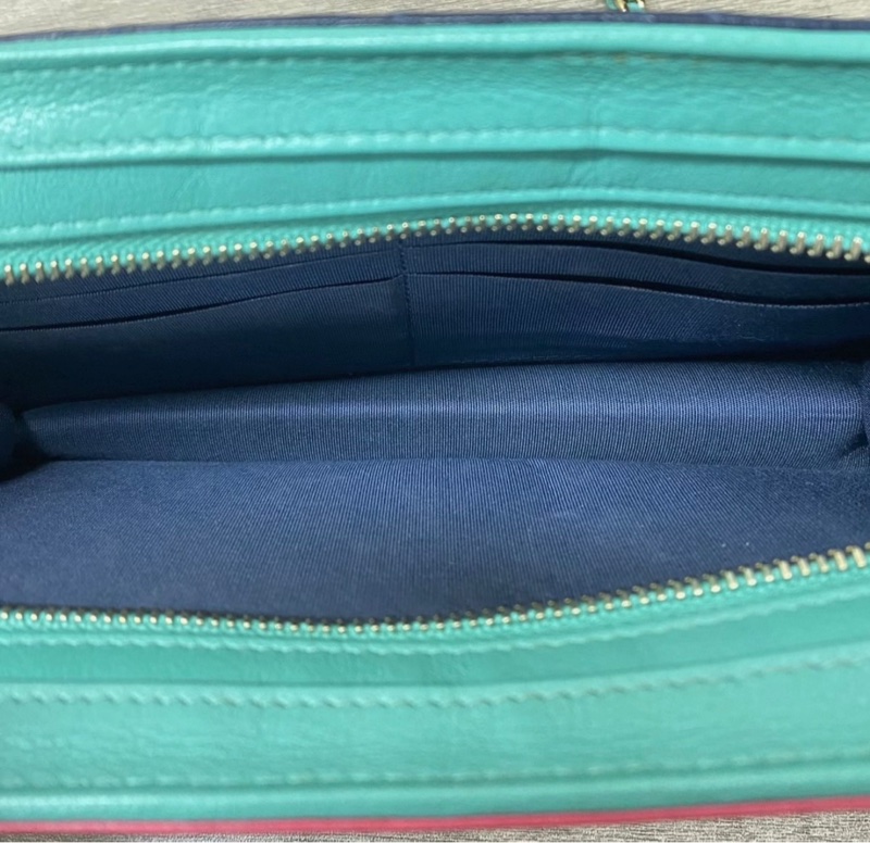 CHANEL三拼色多層牛皮woc鏈條包 19*12*4 98新配件保卡塵袋-1