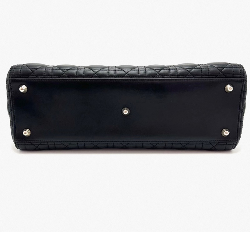 DIOR LadyDior黑金七格黛妃手提肩背斜背包32*25*11 98新配件塵袋-3