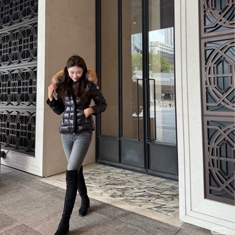 Moncler Armoise Giubbotto 黑色亮面 精典貉子毛 狐狸毛領 連帽外套 羽絨外套 防風外套 夾克-7