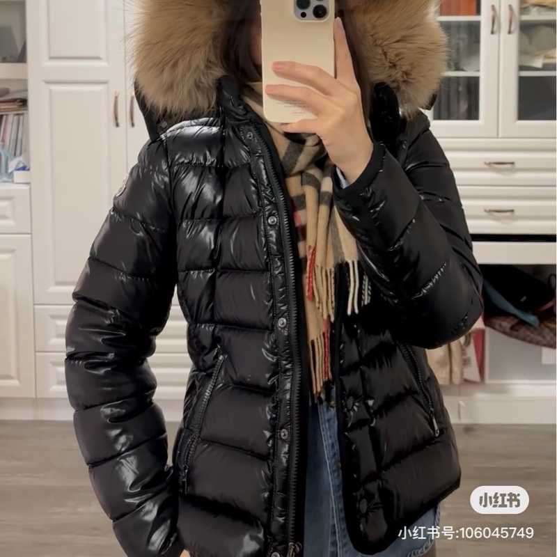 Moncler Armoise Giubbotto 黑色亮面 精典貉子毛 狐狸毛領 連帽外套 羽絨外套 防風外套 夾克-8