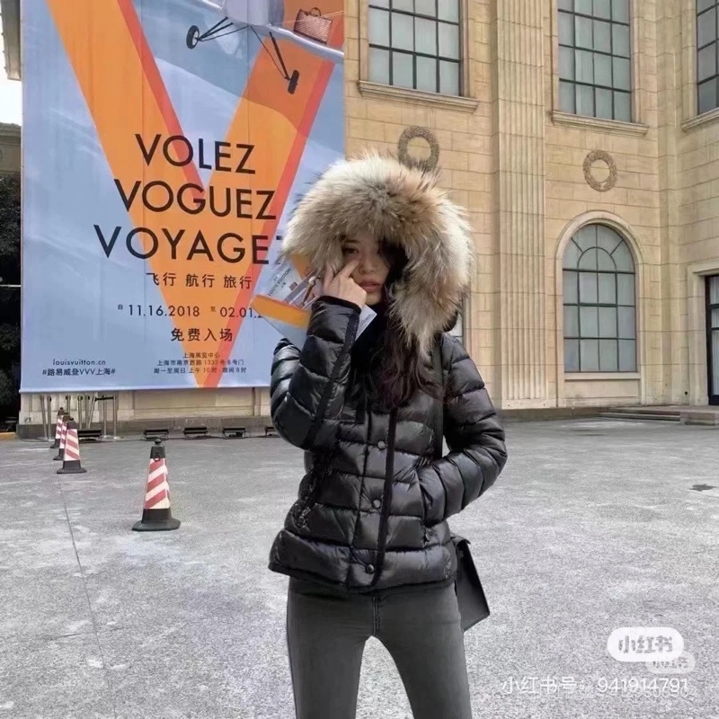 Moncler Armoise Giubbotto 黑色亮面 精典貉子毛 狐狸毛領 連帽外套 羽絨外套 防風外套 夾克-15