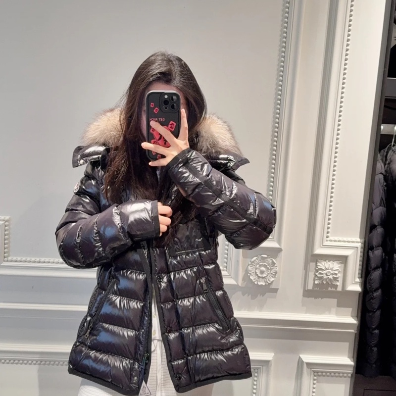 Moncler Armoise Giubbotto 黑色亮面 精典貉子毛 狐狸毛領 連帽外套 羽絨外套 防風外套 夾克-18
