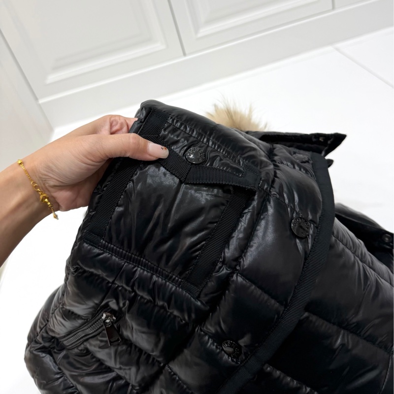 Moncler Armoise Giubbotto 黑色亮面 精典貉子毛 狐狸毛領 連帽外套 羽絨外套 防風外套 夾克-24