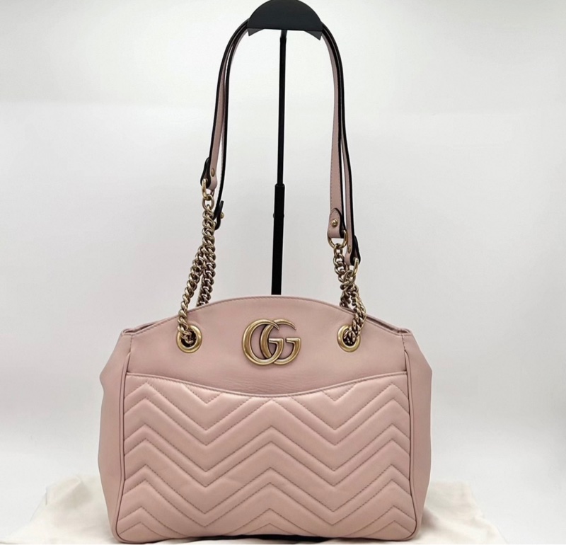 GUCCI 粉金marmont托特包29*23*9 98新配件塵袋-0