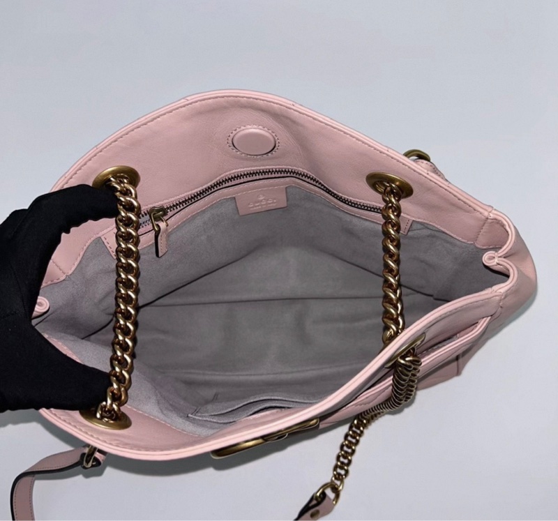 GUCCI 粉金marmont托特包29*23*9 98新配件塵袋-1