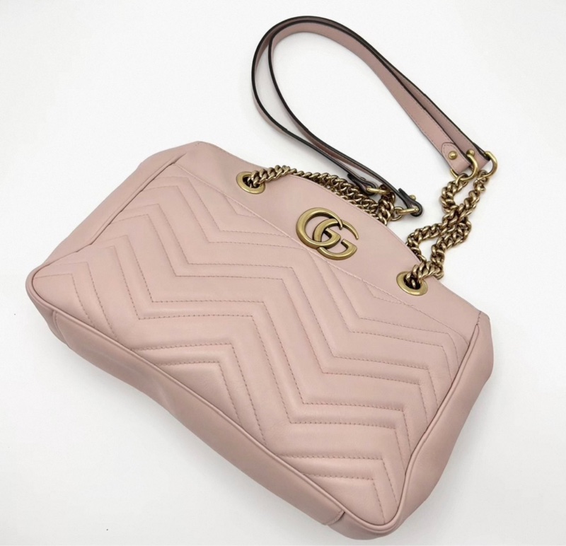 GUCCI 粉金marmont托特包29*23*9 98新配件塵袋-4
