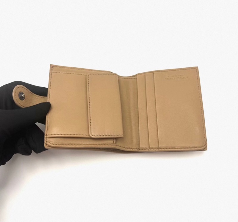 BV 沙色編織零錢小卡包 8.5*9.5*1 98新-1