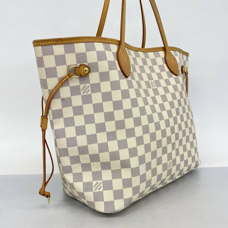 路易威登 Damier Azur Neverfull MM 手提包 N51107 白色 女士-1