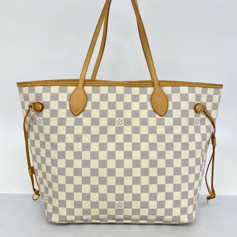 路易威登 Damier Azur Neverfull MM 手提包 N51107 白色 女士-14