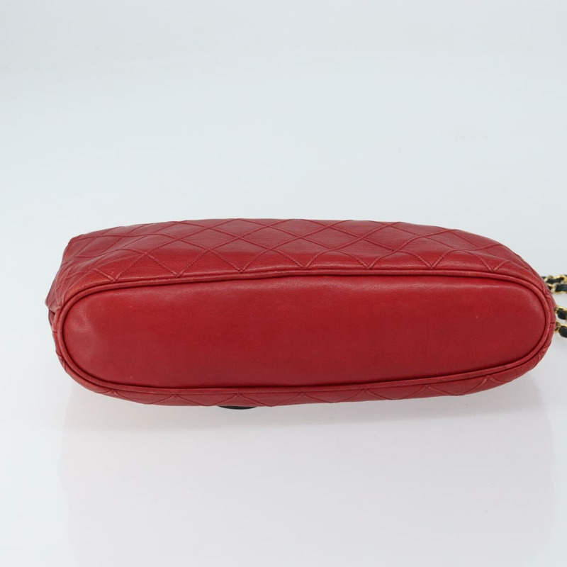 【日本直送】香奈兒 Bicolore 鏈條肩背包，羊皮材質，紅色金色雙C標誌，正品編號 154767-4