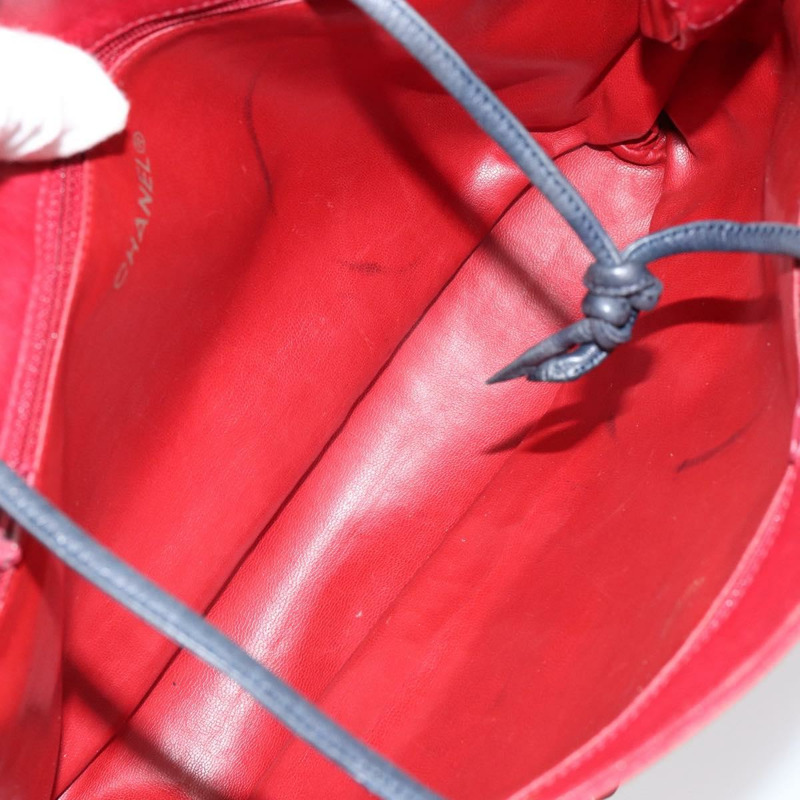 【日本直送】香奈兒 Bicolore 鏈條肩背包，羊皮材質，紅色金色雙C標誌，正品編號 154767-9