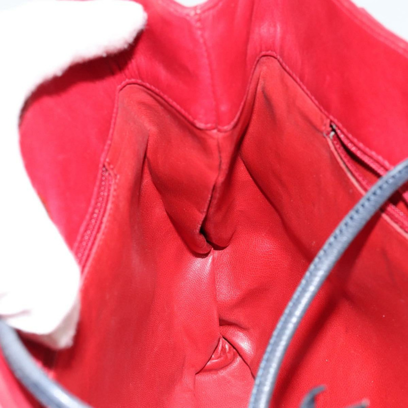 【日本直送】香奈兒 Bicolore 鏈條肩背包，羊皮材質，紅色金色雙C標誌，正品編號 154767-22