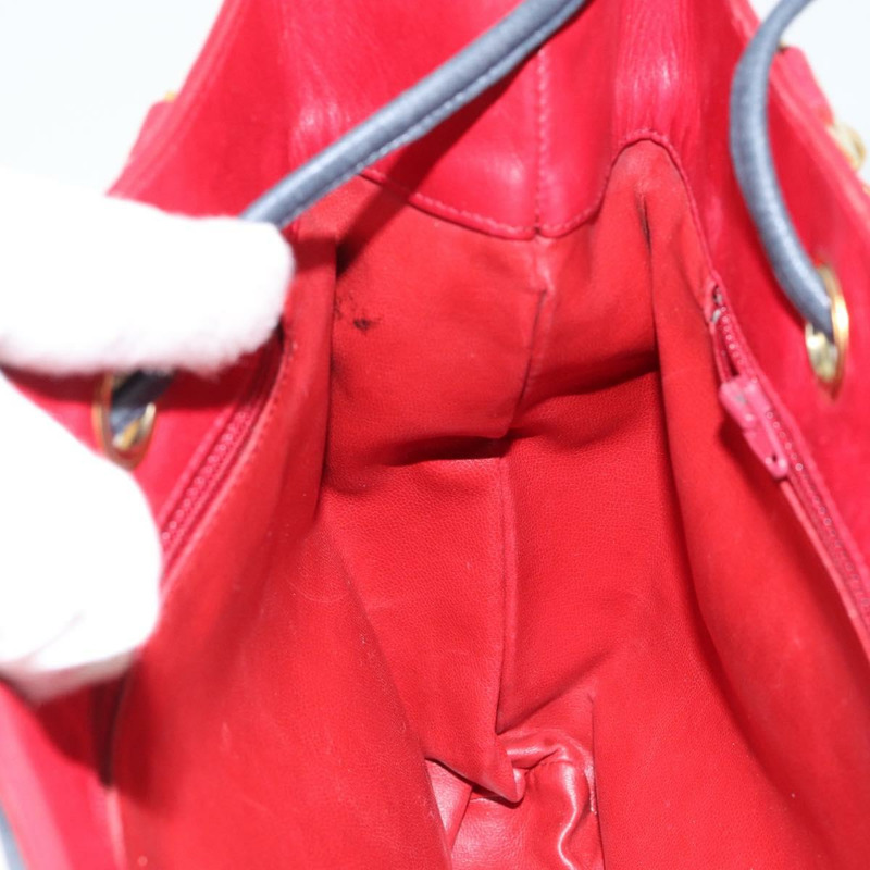 【日本直送】香奈兒 Bicolore 鏈條肩背包，羊皮材質，紅色金色雙C標誌，正品編號 154767-23