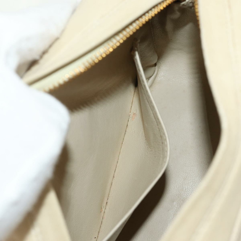 【日本直送】香奈兒 (CHANEL) 絎縫鏈條肩背包,羊皮材質,象牙色,金色雙C標誌,貨號 154054V-27