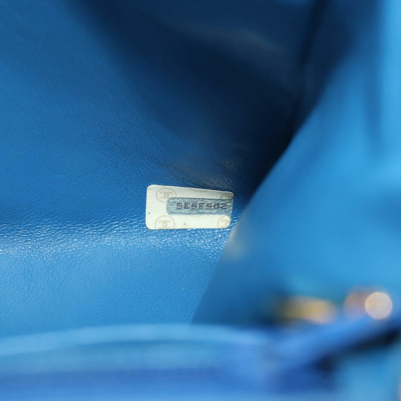 【日本直送】香奈兒 Mademoiselle 鏈條肩背包 帆布 藍色 金色 CC 標誌 正品 154058SAV-9