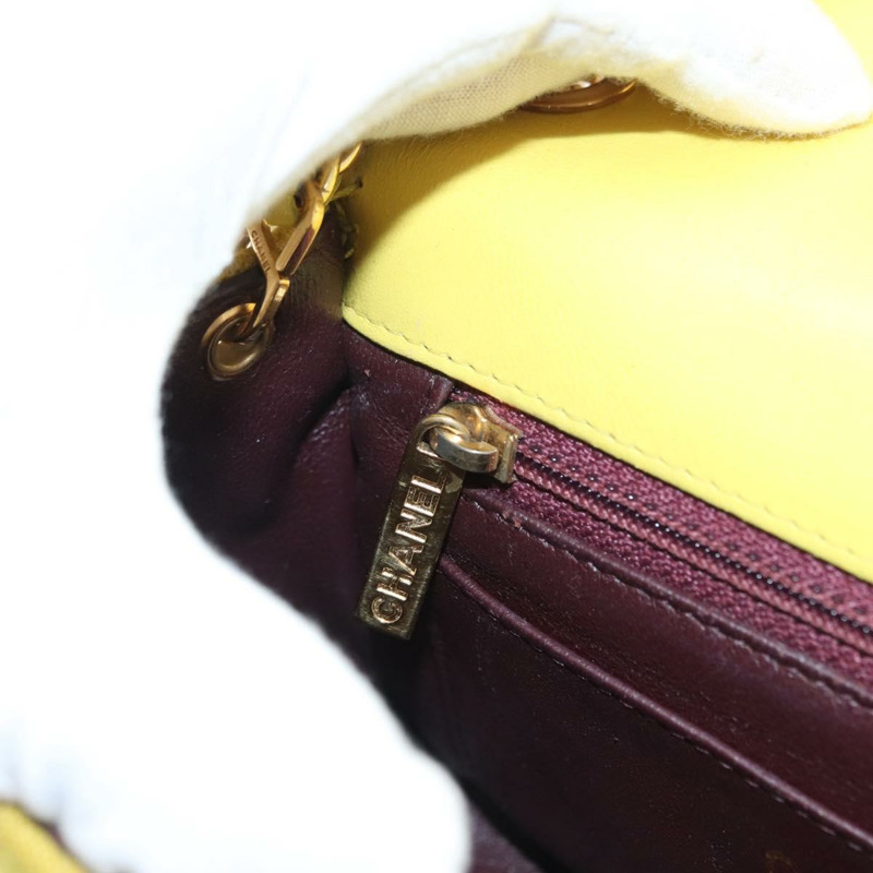 【日本直送】香奈兒絎縫鏈條肩背包 棉質 金 CC 標誌 Auth 156510V-22