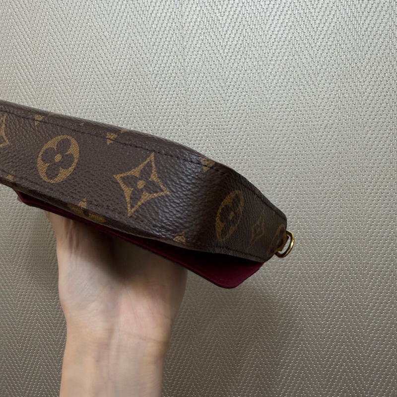 LV 原花金釦三合一鍊包M81896-7