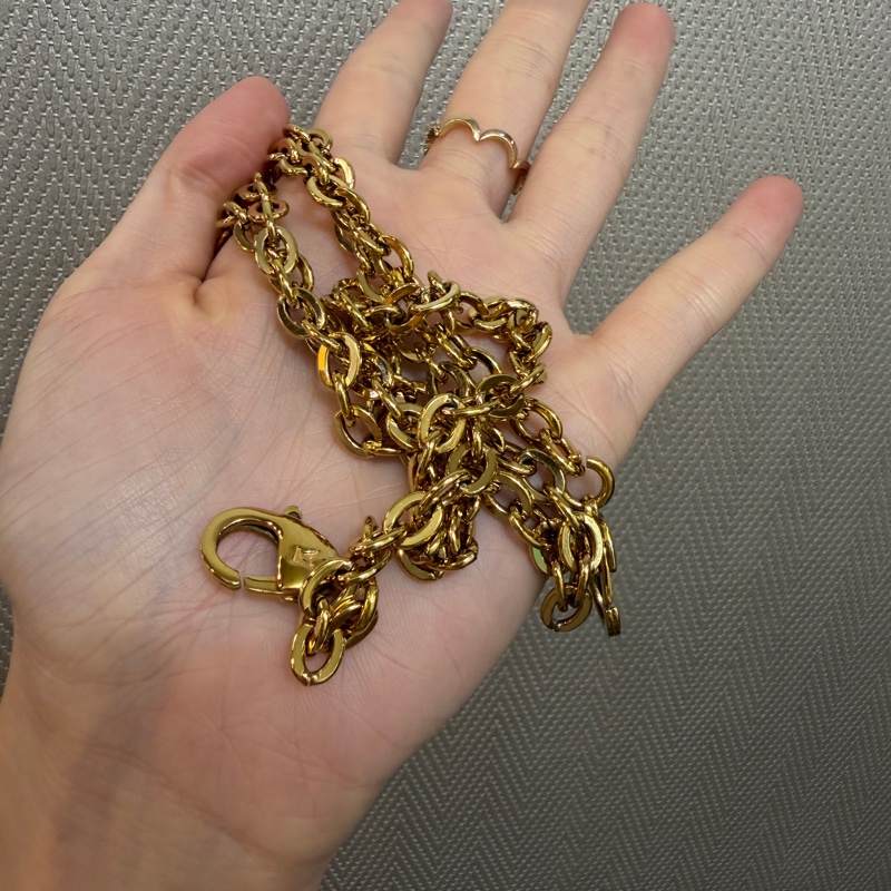 LV 原花金釦三合一鍊包M81896-19