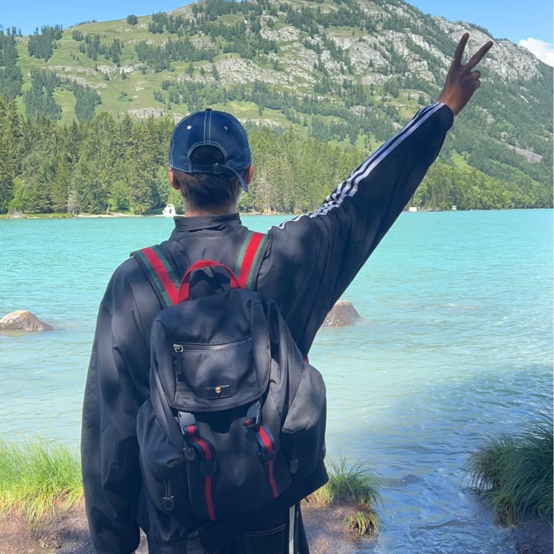 gucci 古馳 黑色 尼龍 帆布 虎頭 條紋 後背包 雙肩包 肩背包-2