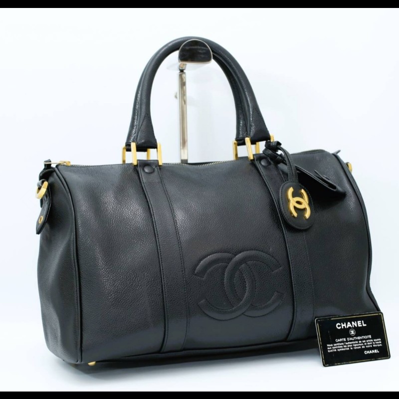 CHANEL香奈兒，黑，旅行休閒包duffle bag，二手,雷標和卡齊全-0