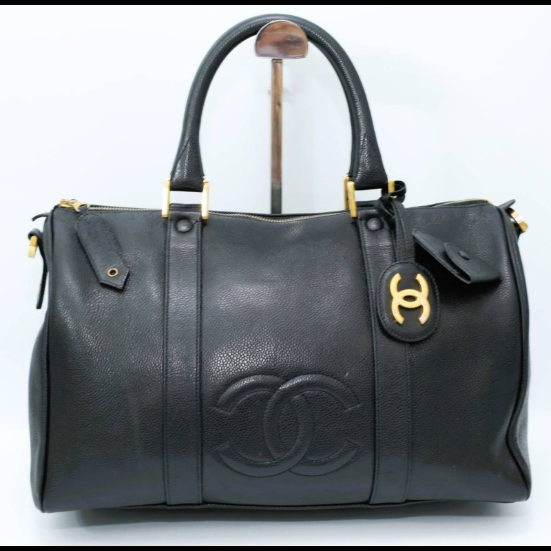 CHANEL香奈兒，黑，旅行休閒包duffle bag，二手,雷標和卡齊全-7