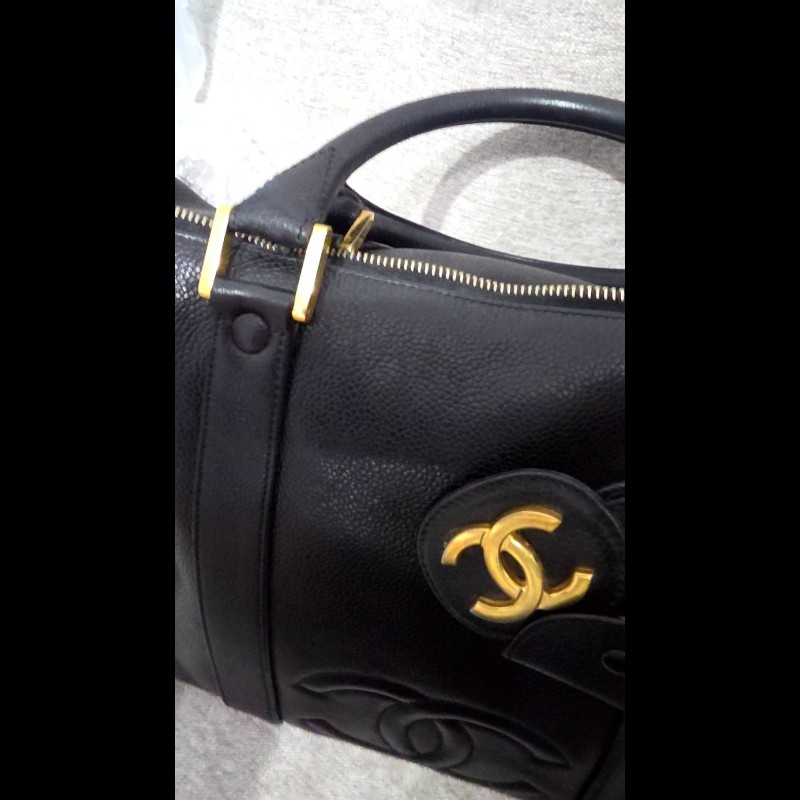 CHANEL香奈兒，黑，旅行休閒包duffle bag，二手,雷標和卡齊全-14