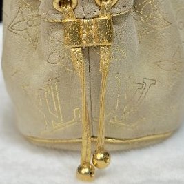 LOUIS VUITTON Theda PM 麂皮金邊餃子包-16