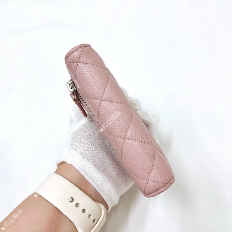 莉亞精品♡Chanel AP0231 背拉三折短夾 粉 二手-8