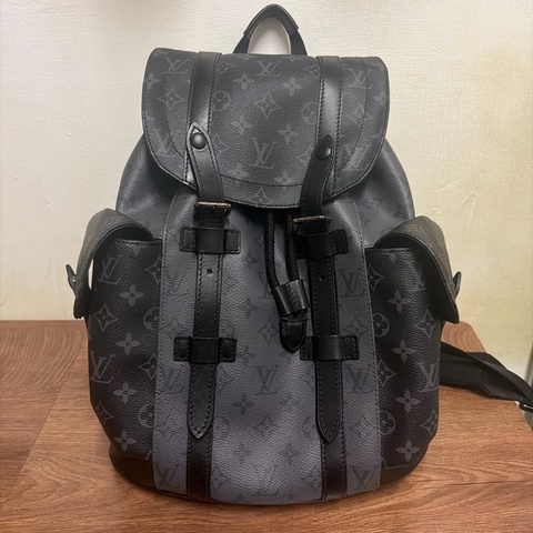 LV Christopher PM 後背包 黑灰老花 芯片款 M46331