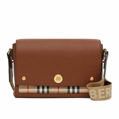 BURBERRY 復古格紋皮革斜背包 8021111