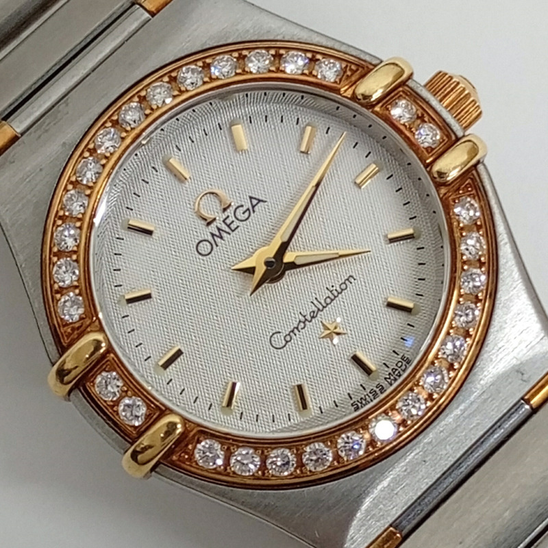 歐米茄星座系列鑽石錶圈腕錶，型號895.1203，雙色錶盤，搭載1456型機芯-3