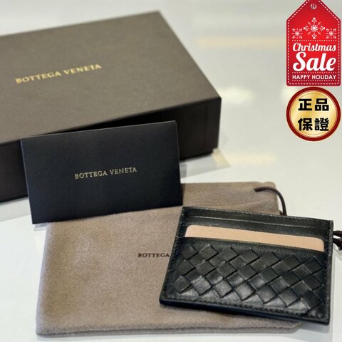 🎊佳節特賣🎁Bottega Veneta 162150 經典小羊皮編織名片卡夾 黑色