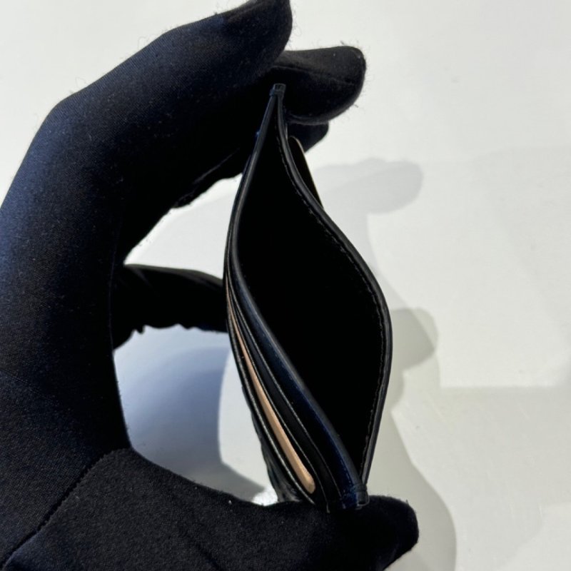 🎊佳節特賣🎁Bottega Veneta 162150 經典小羊皮編織名片卡夾 黑色-3