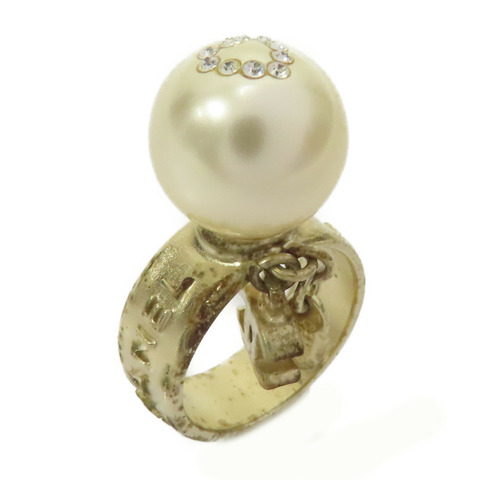 金色 PVC 金屬 鍍金 戒指 US#6【CHANEL 香奈兒】