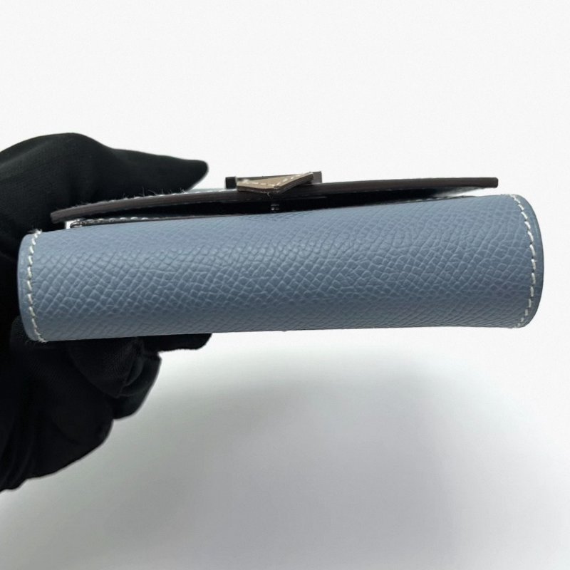 HERMES拼色銀扣短款錢包 10*10*1 99新配件盒子-3