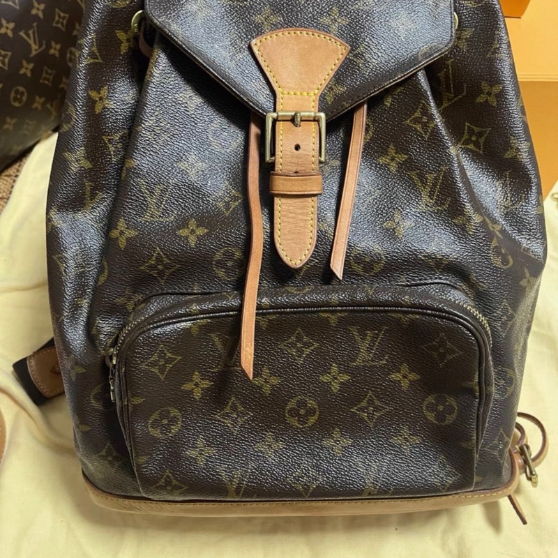 Lv 中古老花大號雙肩包-0